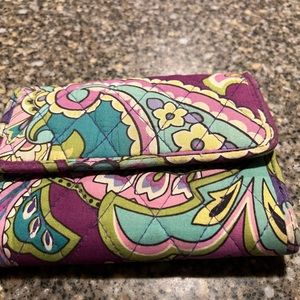 Riley compact wallet Vera Bradley Heather pattern retired